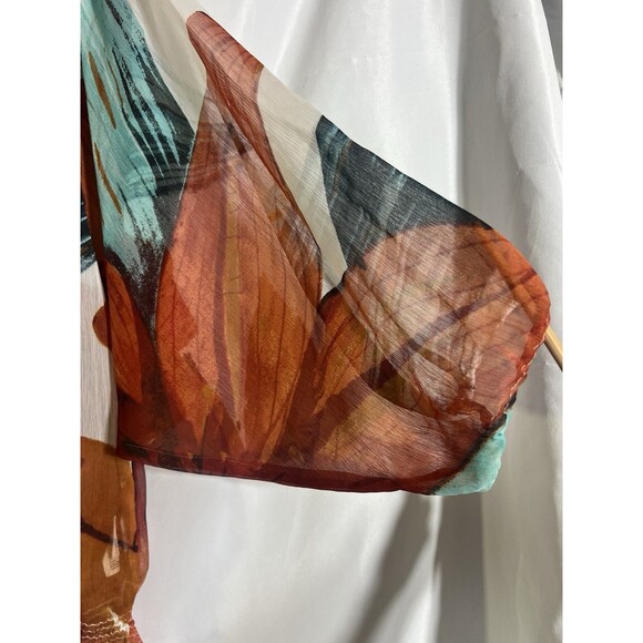 Desigual Top Women's M Sheer Blouse Colorful Peasant Boho Indie - Picture 7 of 8